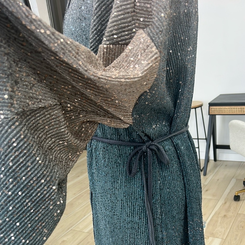 Anthropologie Purple and Blue ombré duster with Bishop Sleeves - Picture 4 of 8